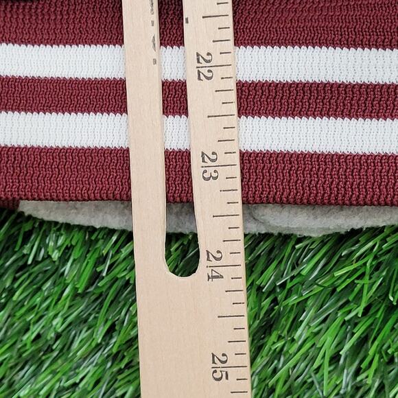 Vintage 80s Chalk-Line Varsity Jacket M/L 24x23 Sherpa-Lined Gray Maroon Retro - Picture 6 of 13